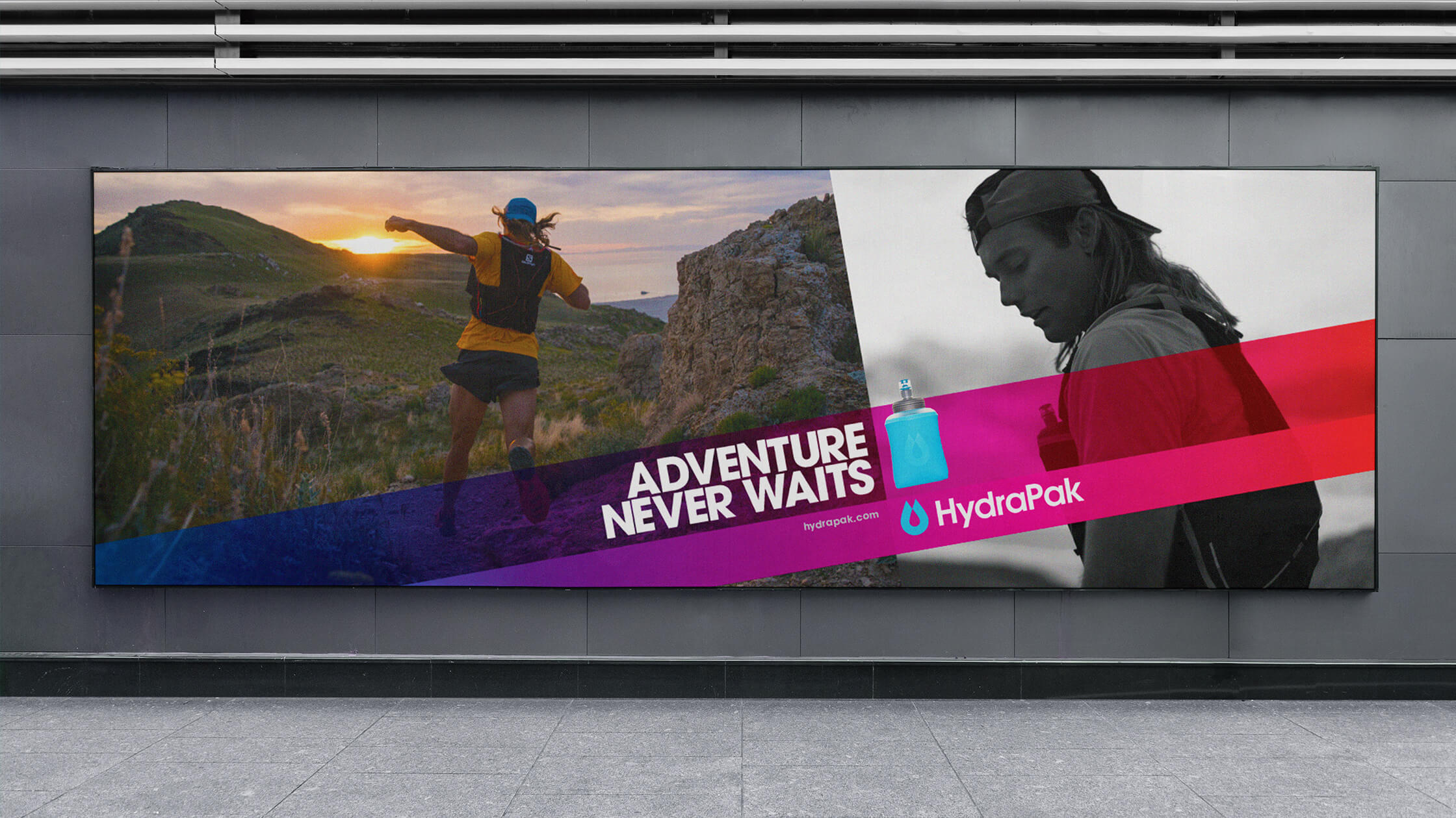 HydraPak adventure never waits advertising campaign with ultra runner