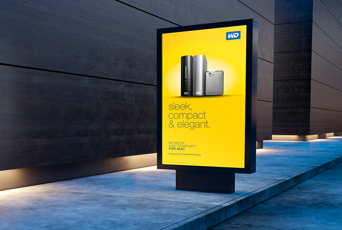 outdoor ad campaign for Western Digital